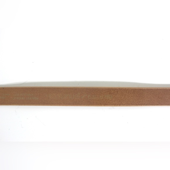 Narrow Tan Leather Belt with Self Covered Buckle - Picture 8 of 9